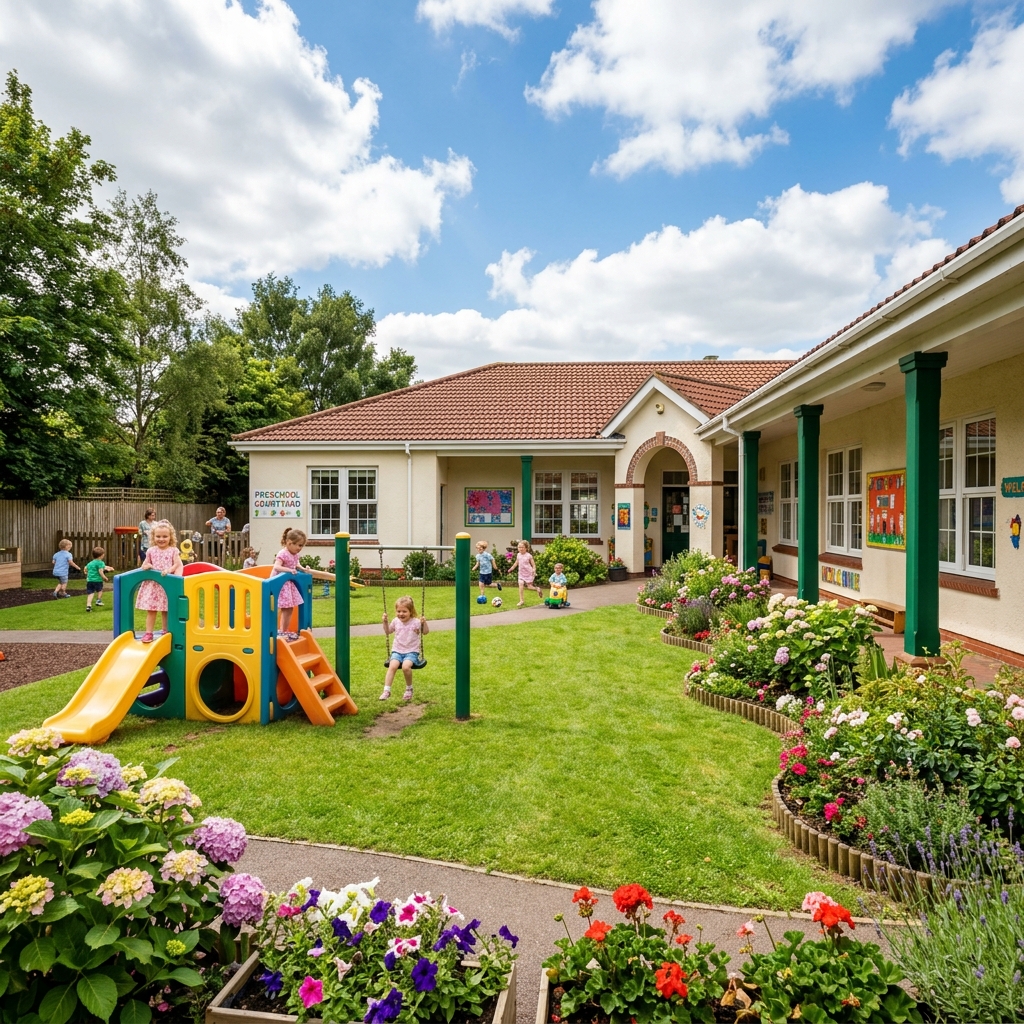 Beautiful school courtyard